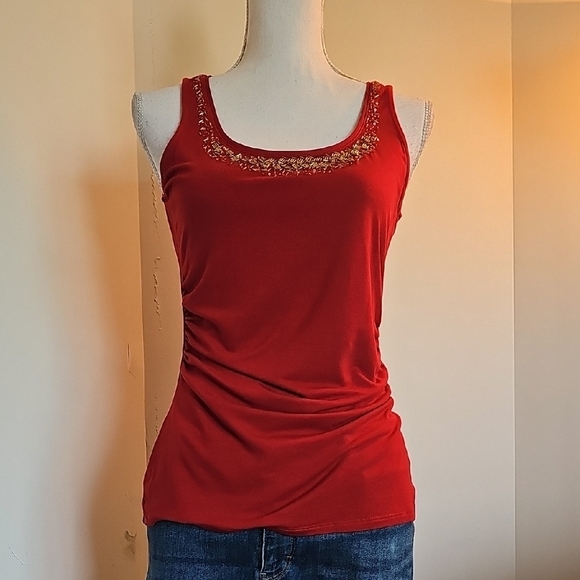 WHBM Embellished Rust Tank Top - Picture 1 of 5